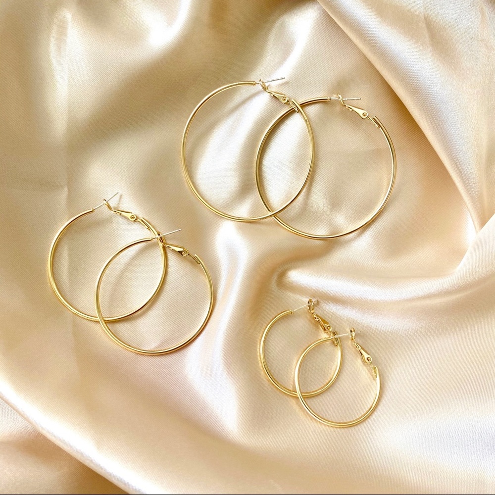 💙 Gold Earrings Sterling Silver Posts - Picture 9 of 12